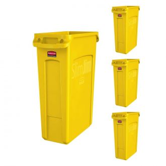 Rubbermaid | Contenedor  Slim Jim amarillo 87L