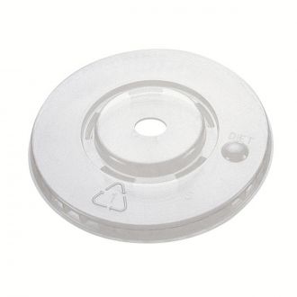 Tapa PLA plana transparente con orificio - 78 mm