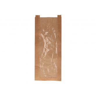 Bolsa de papel kraft con ventana - 23 x 5,5 x 56 cm