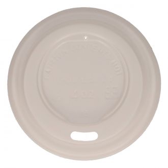 Tapa CPLA blanca con orificio para vaso de 3-4 oz
