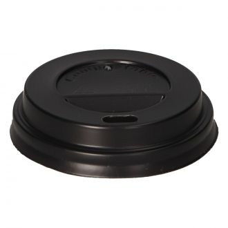 Tapa CPLA negra con orificio para vaso de 3-4 oz