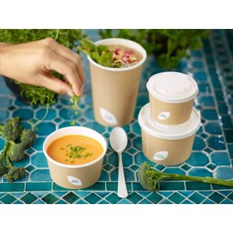 BIOPAK | Tapa para Cuenco 400-550-950 ml, Blanco