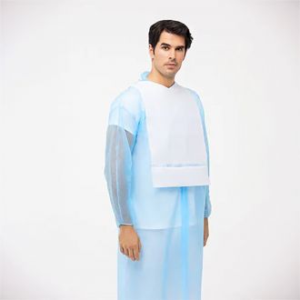 SANTEX | Babero desechable con bolsillo azul