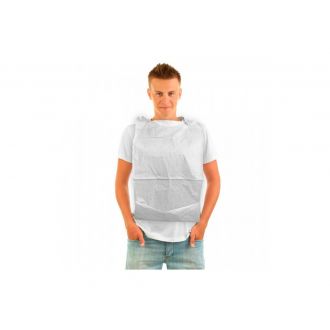 Babero desechable con bolsillo blanco - 36 x 65 cm