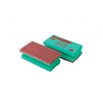 Scotch-Brite™ | Esponjas de limpieza de superficies delicadas 58, Beige-Verde, 70 mm x 130 mm, Paq 10 uds