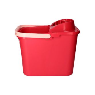 Cubo 14 L Rojo con Escurridor y Asa de Plástico