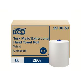 TORK Matic® | Toalla de Mano en Rollo Extralargo Universal, H1, uso básico, 1 capa, blanco
