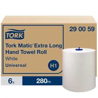 TORK Matic® | Toalla de Mano en Rollo Extralargo Universal, H1, uso básico, 1 capa, blanco