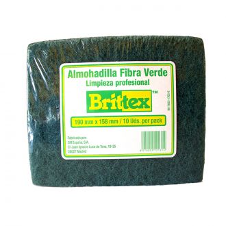 3M™ BRITTEX | Almohadilla Fibra Verde 190 x 158 mm