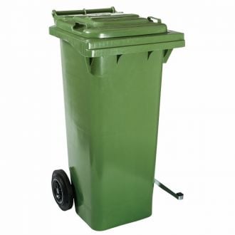 Contenedor de residuos verde con tapa y pedal - 80 L