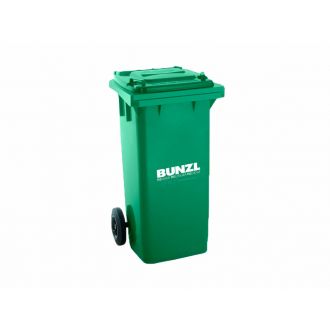 MAYA | Contenedor de residuos verde con tapa y ruedas - 120 L