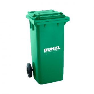 MAYA | Contenedor de residuos verde con tapa y ruedas - 120 L