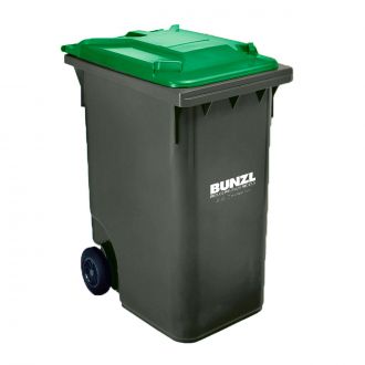 MAYA | Contenedor de residuos gris con tapa verde - 240 L
