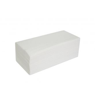 BUGA | Toalla secamanos blanca - 2 capas, plegado en V - Celulosa virgen