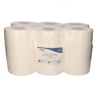 BUGA | Papel Higiénico Industrial - 2 capas - Celulosa virgen