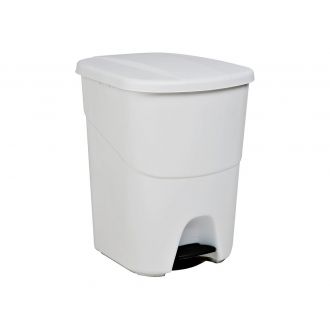 Papelera con pedal blanca - 40 L
