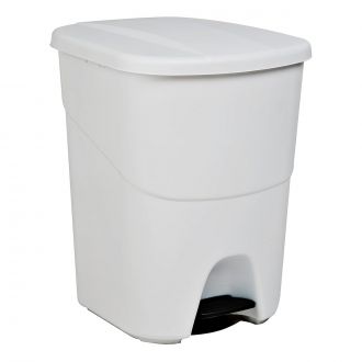 Papelera con pedal blanca - 40 L