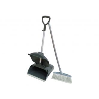 Recogedor Basura Abatible con Tapa Negro