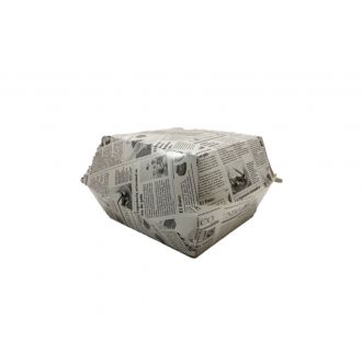 Caja de cartoncillo negra para hamburguesas - 10 x 10 x 8 cm