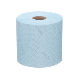 WYPALL® | Paños de celulosa para alimentación e higiene WypAll® L10. Rollo azul de 1 capa de dispensación central. 6 rollos x 800 paños (cod. 7255)