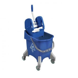 TTS | Pile Tec - Cubo azul con prensa de labio Tec, con ruedas - 30 L