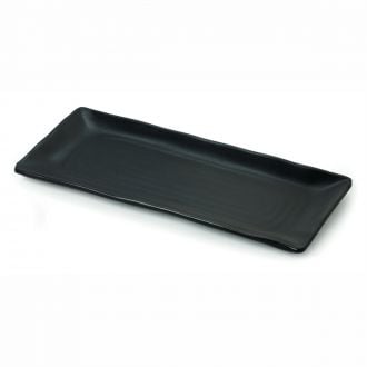 Bandeja de melamina rectangular negra - 26,7 x 11,4 cm