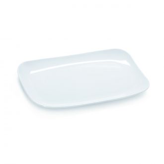 Plato de melamina rectangular blanco - 24,8 x 14,7 cm