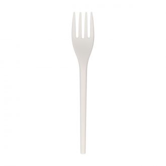 Tenedor de CPLA blanco embolsado individualmente - 16 cm