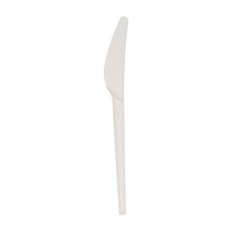 Cuchillo de CPLA blanco embolsado individualmente - 16 cm