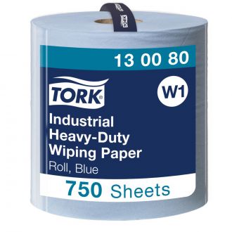 TORK® | Papel de Secado Industrial Ultrarresistente Azul W1