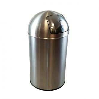 Papelera push inox brillo - 40 L