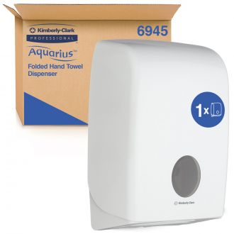 AQUARIUS™ | Dispensador toalla secamanos plegada, blanco (cod. 6945)