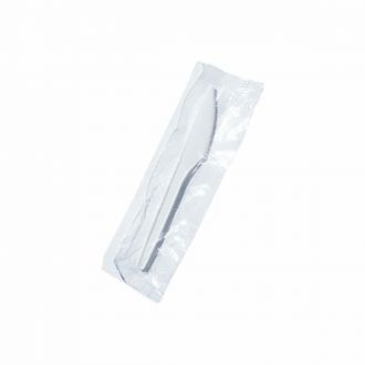 Cuchillo de PS blanco embolsado individualmente - 16 cm