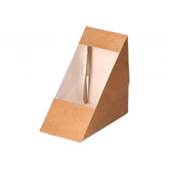 Envase de cartoncillo para sándwich - 12 x 12 x 7 cm