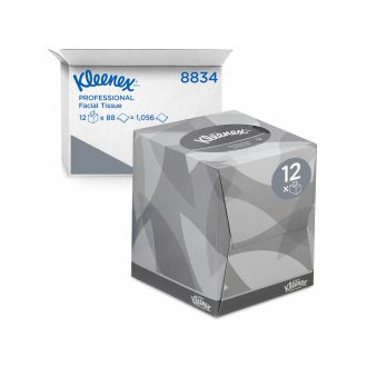 KLEENEX® | Cubo de pañuelo facial - 2 capas. 12 cubos x 90 uds. (cod. 8834)