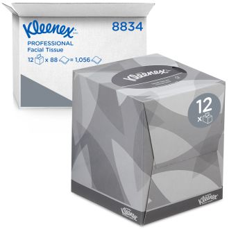 KLEENEX® | Cubo de pañuelo facial - 2 capas. 12 cubos x 90 uds. (cod. 8834)