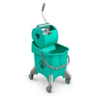TTS | Pile Dry - Cubo verde con prensa a rodillo Dry con ruedas - 30 L