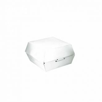Caja de cartoncillo blanca para hamburguesas - 6,5 x 6,5 x 5 cm