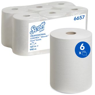 SCOTT® | Bobina secamanos blanca 165m x 6 uds. (cod.6657)