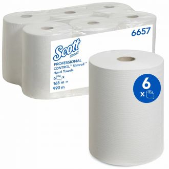 SCOTT® | Bobina secamanos blanca 165m x 6 uds. (cod.6657)