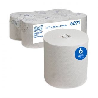 SCOTT® Essential™ | Papel secamanos en rollo blanco 350m x 6 uds. (cod.6691)