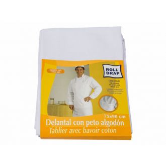 Delantal de algodón blanco