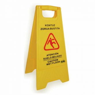Señal de atención "Suelo mojado" amarillo