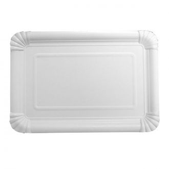 Bandeja rectangular blanca - 20 x 13 cm