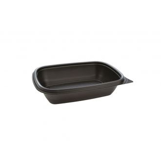 Envase PP rectangular negro - 500 ml