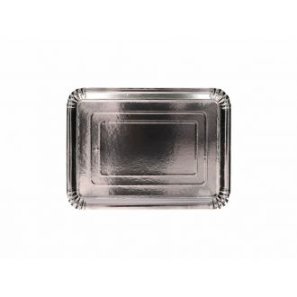 Bandeja de cartón plata - 16 x 22 cm