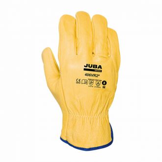 JUBA | Guante de piel flor vacuno amarillo - Talla S