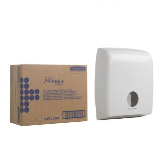 AQUARIUS™ | Dispensador de papel higiénico plegado blanco (cod. 6990)
