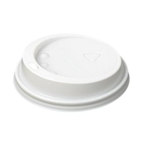 Tapa PS blanca con orificio para vaso de 6-7 oz