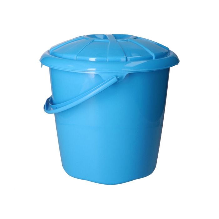 Cubo de Basura Doméstica 16L con Tapa Azul